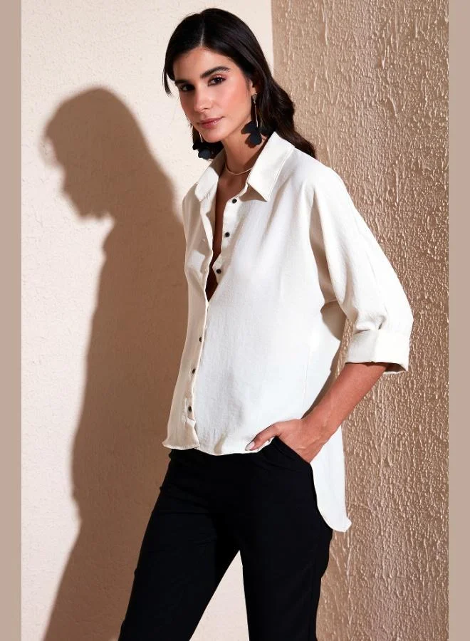 Lela Lela Relaxed Fit Truvakar Long Sleeve Back Shirt Women's SHIRT 67033392S4