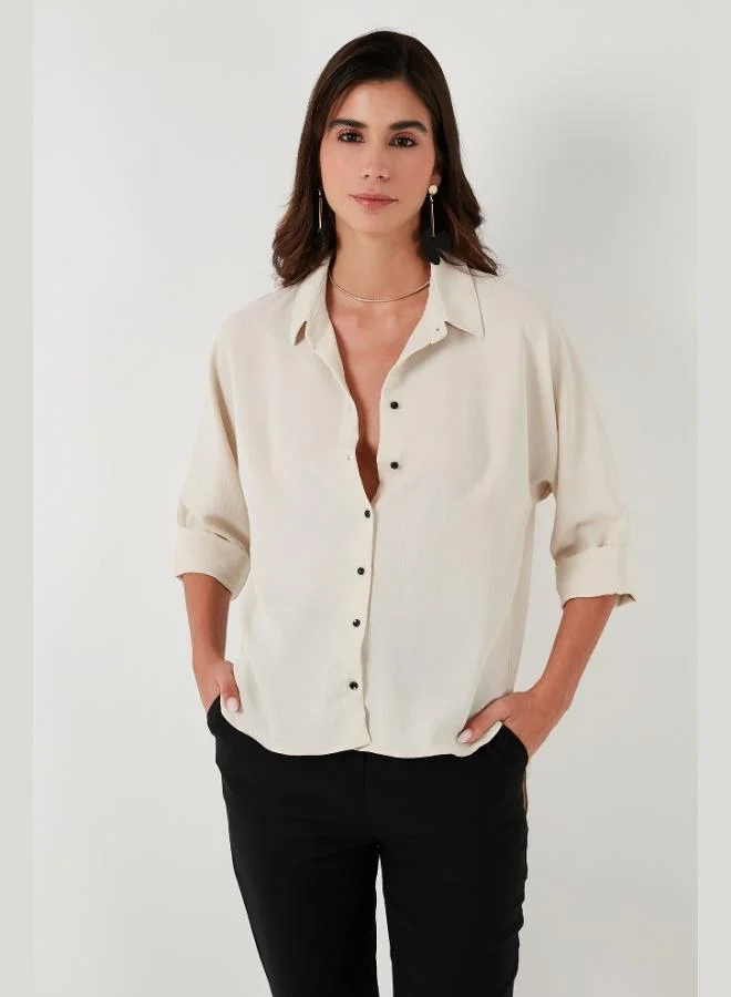 Lela Lela Relaxed Fit Truvakar Long Sleeve Back Shirt Women's SHIRT 67033392S4