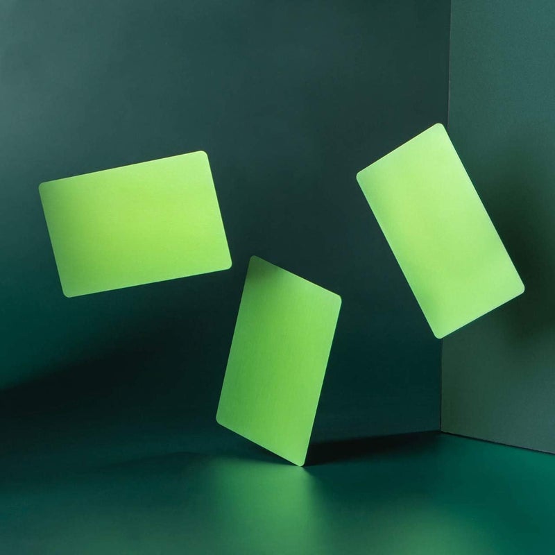 OESDLTD Thick Green Aluminum Metal Business Cards Anodized Aluminum 86 X 54 X 0.8mm 15 pcs Include Protector Sleeves(Frosted) - Image 5