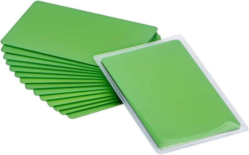 OESDLTD Thick Green Aluminum Metal Business Cards Anodized Aluminum 86 X 54 X 0.8mm 15 pcs Include Protector Sleeves(Frosted) - Image 1