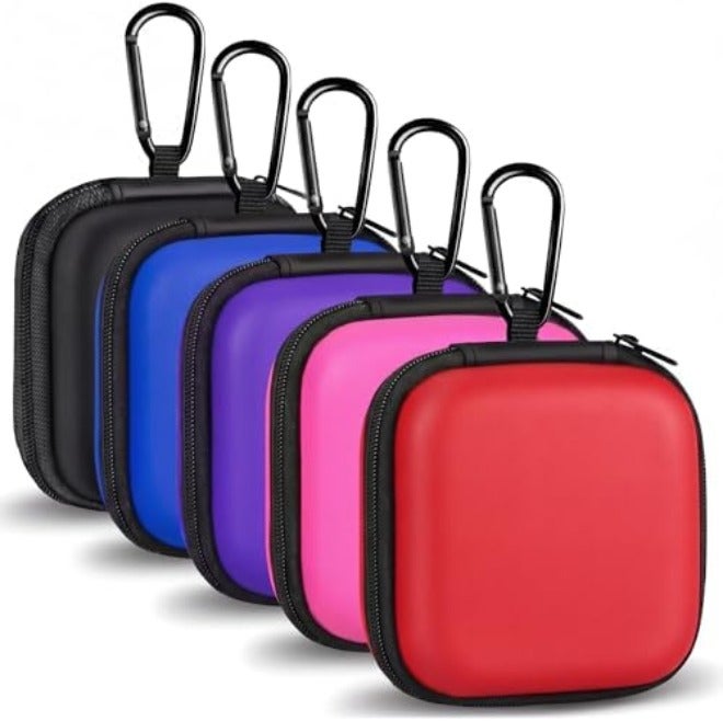 MOLOVA for Earbuds Carrying Case, Small Oval Storage Cases, Tech Pouch, Portable Storage Earbud Pouch Bag for Earbuds, in-Ear Headphones, Earphones, Headsets, Hearing Aids, USB Charging Cable, Purple1 - Image 1