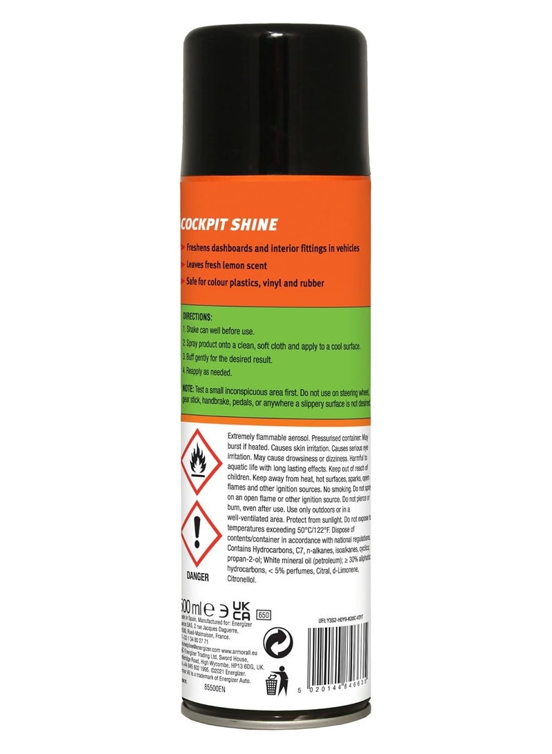 أرمور أول بخاخ لمعان قمرة القيادة من ارمور اول 70144، ليمون منعش، 500 مل - Image 2