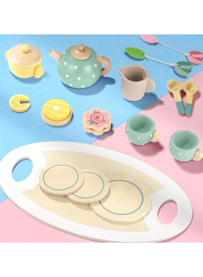 TOY GARDEN Kids Tea Toy Set with Tea Pot Cups, Toddler Girl Boy Afternoon Tea Toy Kitchen Accessories Play Food Playset for Kids Tea Party Toys - Image 2