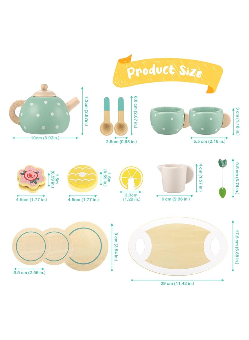 TOY GARDEN Kids Tea Toy Set with Tea Pot Cups, Toddler Girl Boy Afternoon Tea Toy Kitchen Accessories Play Food Playset for Kids Tea Party Toys - Image 3