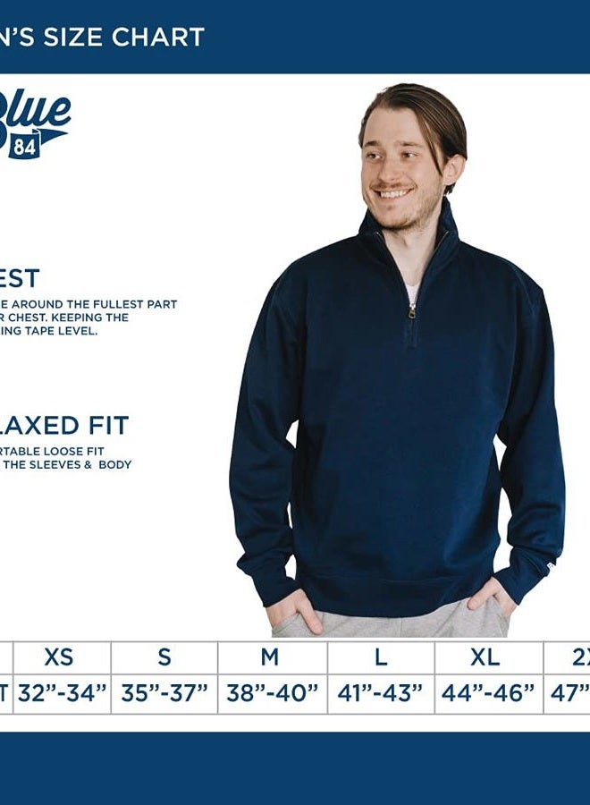 Blue 84 Men's Quarter Zip Sweatshirt Icon X-Large Blue - Image 4