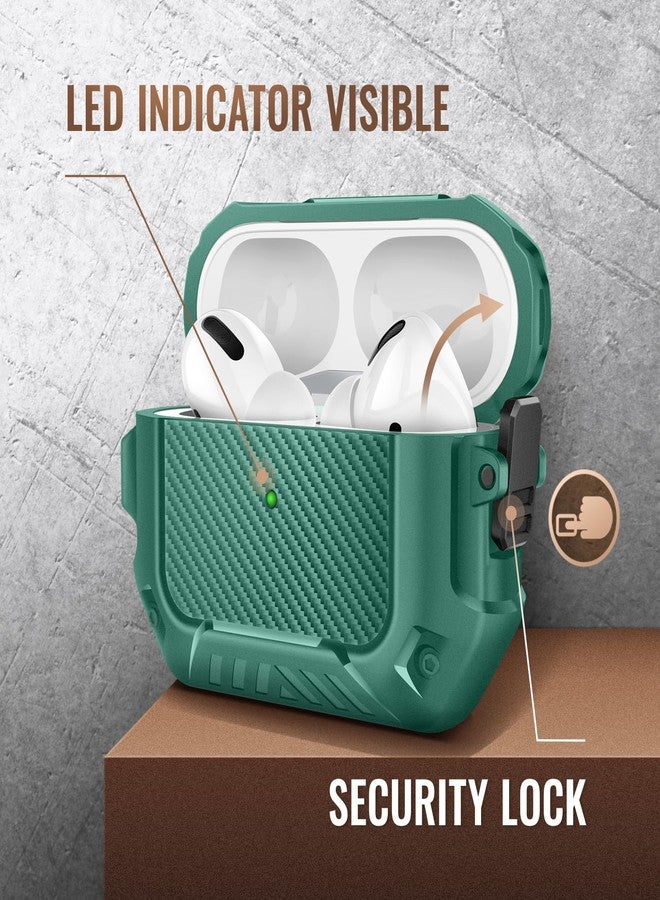 موبوسي جراب MOBOSI لسماعات AirPods Pro 2، متوافق مع غطاء AirPods Pro من الجيل الثاني/الأول، مزود بقفل وسلسلة مفاتيح ومجموعة تنظيف، غطاء صلب واقٍ كامل للجسم مقاوم للصدمات (2023/2022/2019)، أخضر فاتح - Image 4