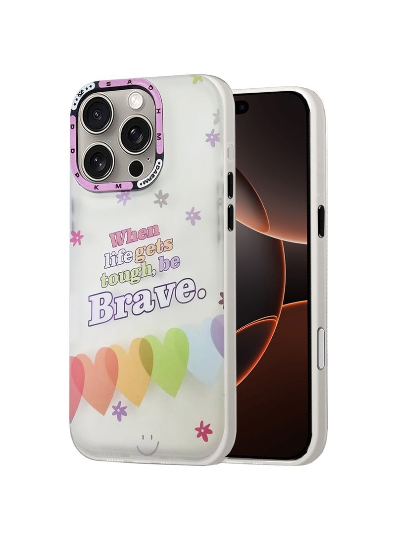 Techie غطاء خلفي بشعار جمالي مع واقي عدسة كاميرا بارز لهاتف آبل آيفون 16 برو - Image 1