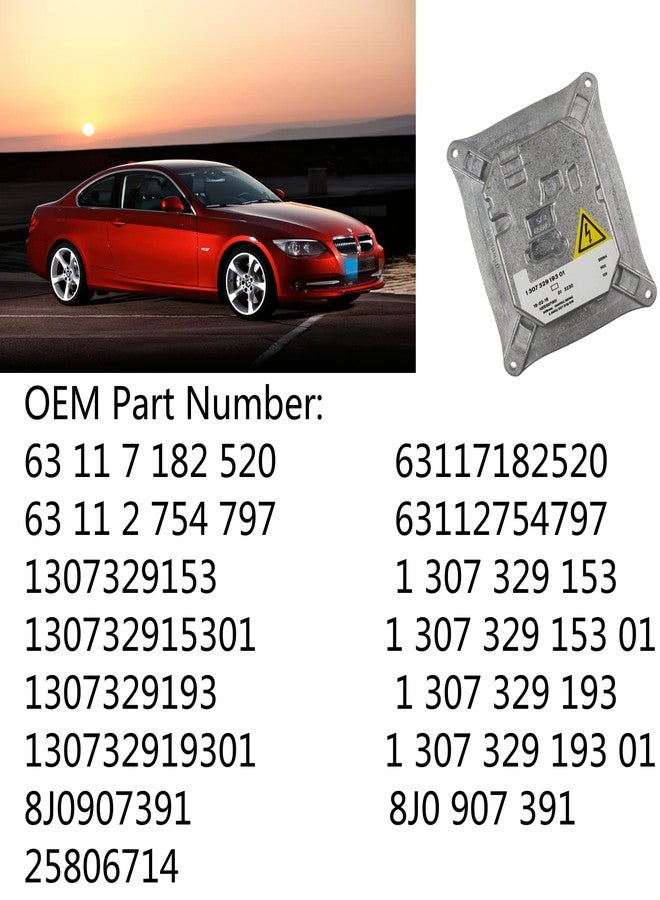 AKWH وحدة تحكم في كوابح زينون HID رقم 1307329153 لسيارات BMW E92 E93 328i M3 X3 X5 Mini Cooper Cadillac DTS Au-di TT R8 Mini موديلات 2007-2013 (رقم القطعة 130732915301 AKWH) - Image 2