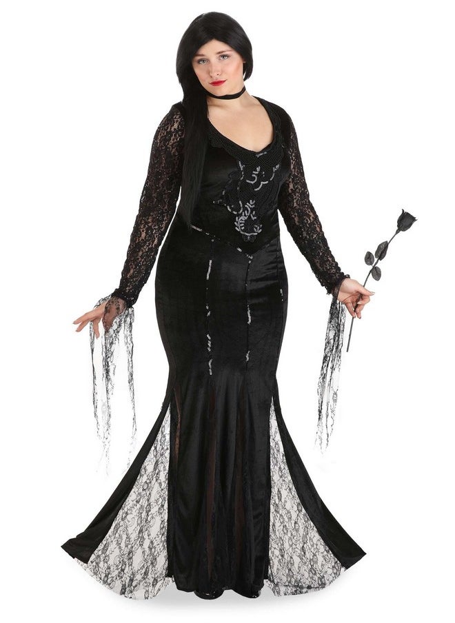 Dreamgirl - Dreamgirl Adult Womens Morticia Costume, Frightfully Beautiful Halloween Costume - Large - Image 1