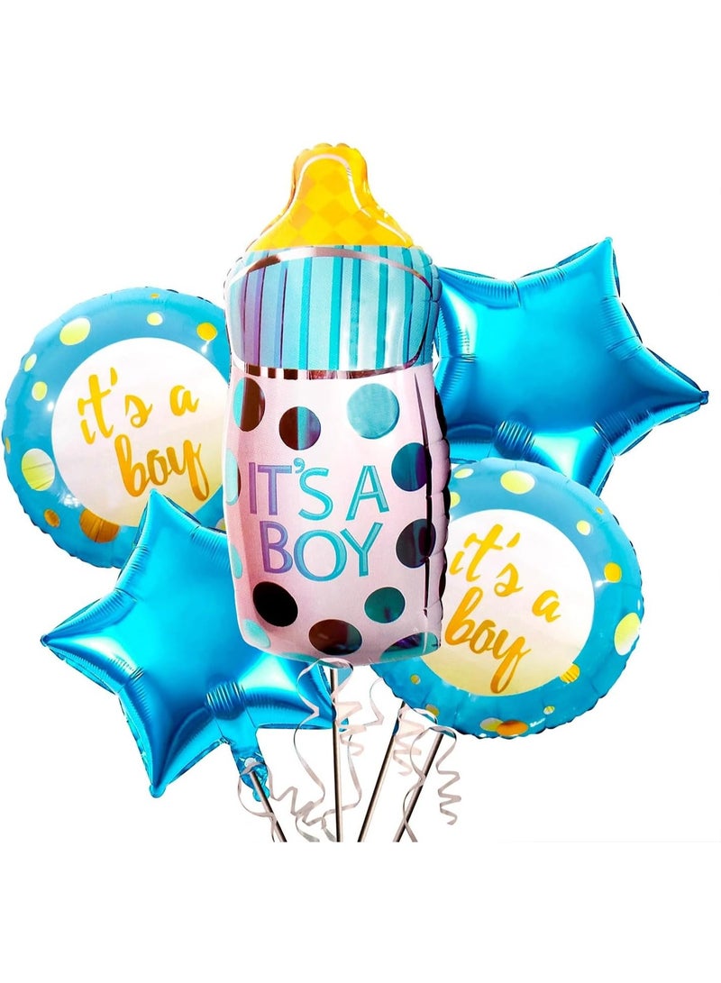 It’s a Boy Feeder-Shaped Foil Balloon – Set of 5 for Baby Shower, Gender Reveal, and Welcome Baby Decorations - Image 1