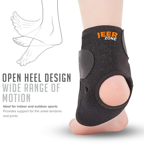 JEERZONE Premium Ankle Support Compression Brace For Injuries, Ankle Protection Guard Helpful In Pain Relief And Recovery. Ankle Band For Men & Women Neoprene Black - 1Pcs, Free Size - Image 2