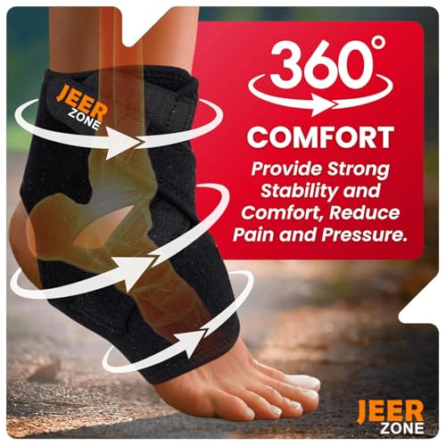 JEERZONE Premium Ankle Support Compression Brace For Injuries, Ankle Protection Guard Helpful In Pain Relief And Recovery. Ankle Band For Men & Women Neoprene Black - 1Pcs, Free Size - Image 4
