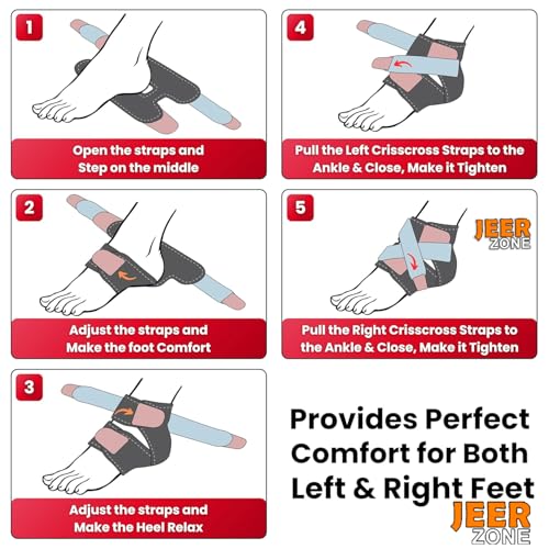 JEERZONE Premium Ankle Support Compression Brace For Injuries, Ankle Protection Guard Helpful In Pain Relief And Recovery. Ankle Band For Men & Women Neoprene Black - 1Pcs, Free Size - Image 3
