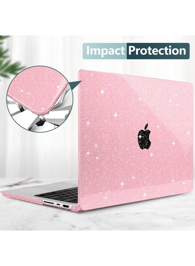 DONGKE Compatible with M3 MacBook Pro 14 inch 2023 2022 2021 Case Model A2918 A2992 A2779 M2 A2442 M1 Pro/Max with Retina XDR Display & Touch ID, Bling Glitter Plastic Hard Shell Cover Pink - Image 5