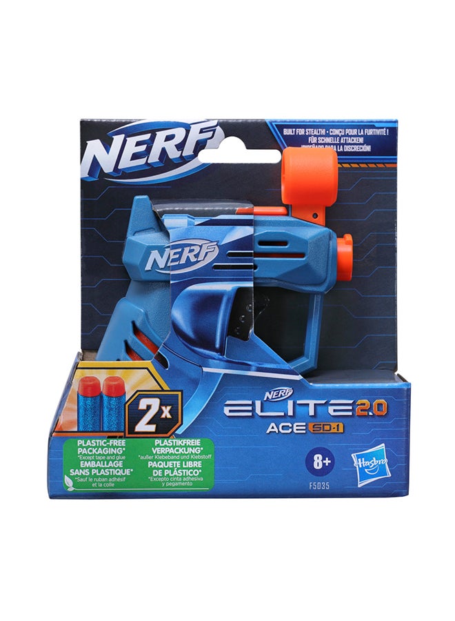 Nerf Elite 2.0 Ace SD-1 (Single Fire Dart) Blaster includes 2 Nerf Elite Darts | Integrated Dart Holder for 1 Dart for 8+ Years | F5035 - Image 2