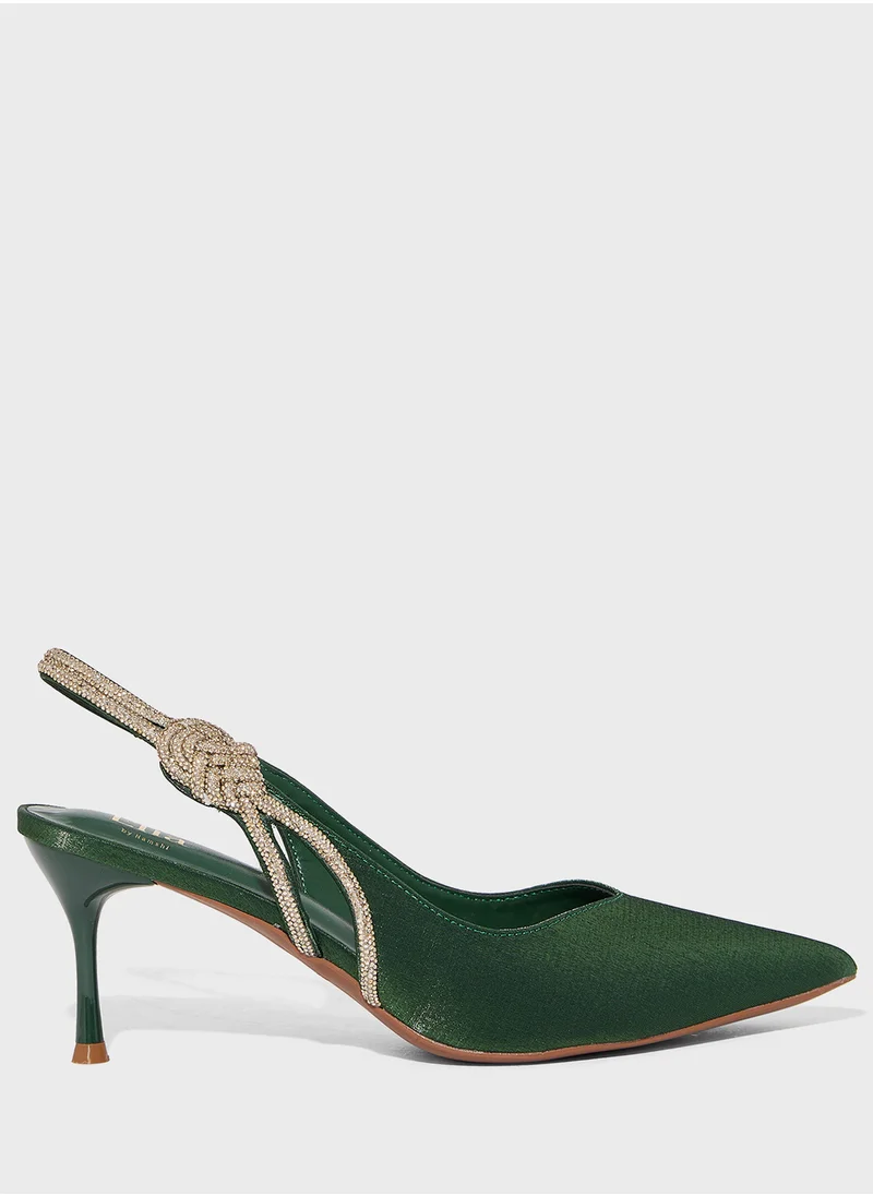 Ella Limited Edition Diamante Sling Back Pointy Pump