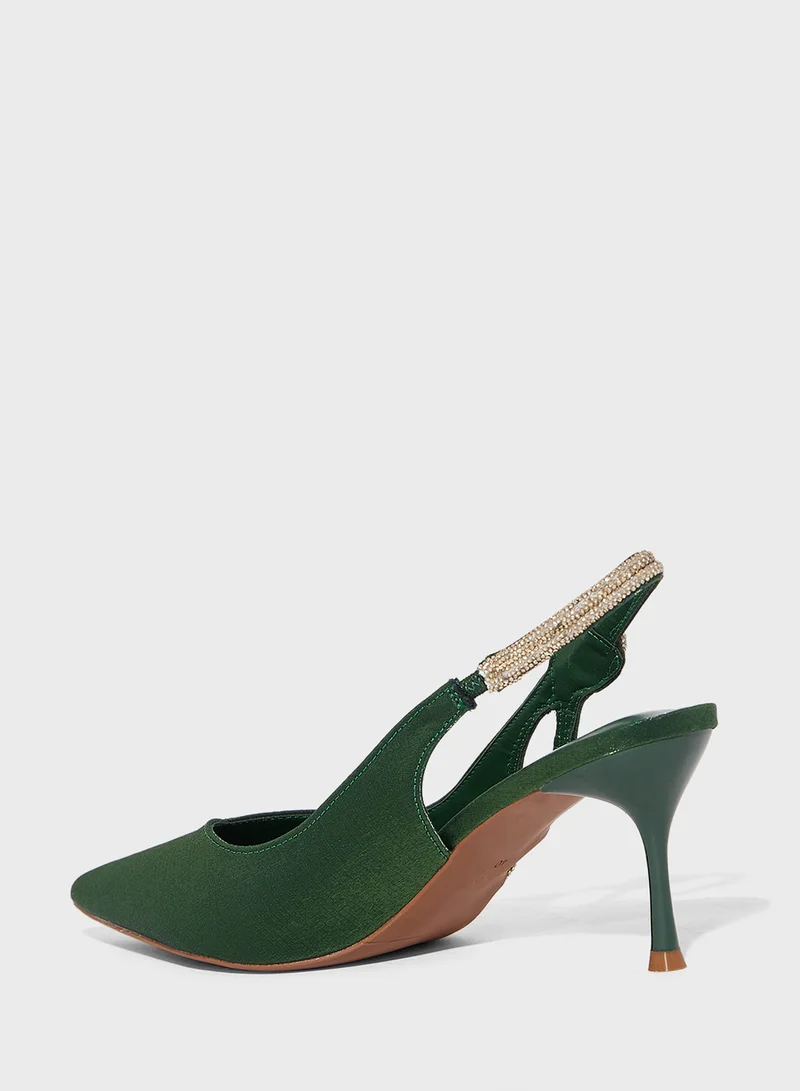 Ella Limited Edition Diamante Sling Back Pointy Pump