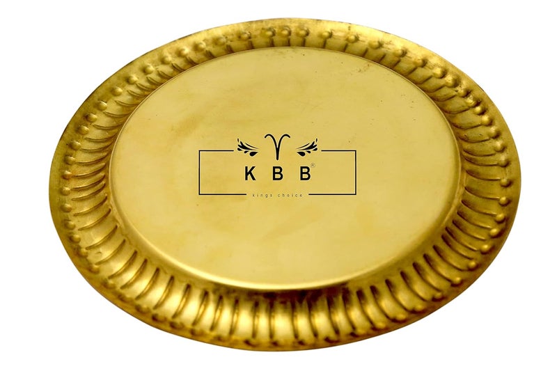 KBB Brass Pojja Thali Bhog Set Puja Set Desig Plain - Image 2