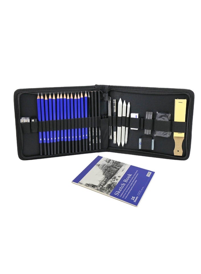 33 Pieces Drawing Pencils Set, Sketching Pencils Set & Drawing Kit, Includes Sketch Pad, Graphite Pencils, Charcoal Sticks and Eraser, Supplies for Artists/Beginner/Adults - Image 1