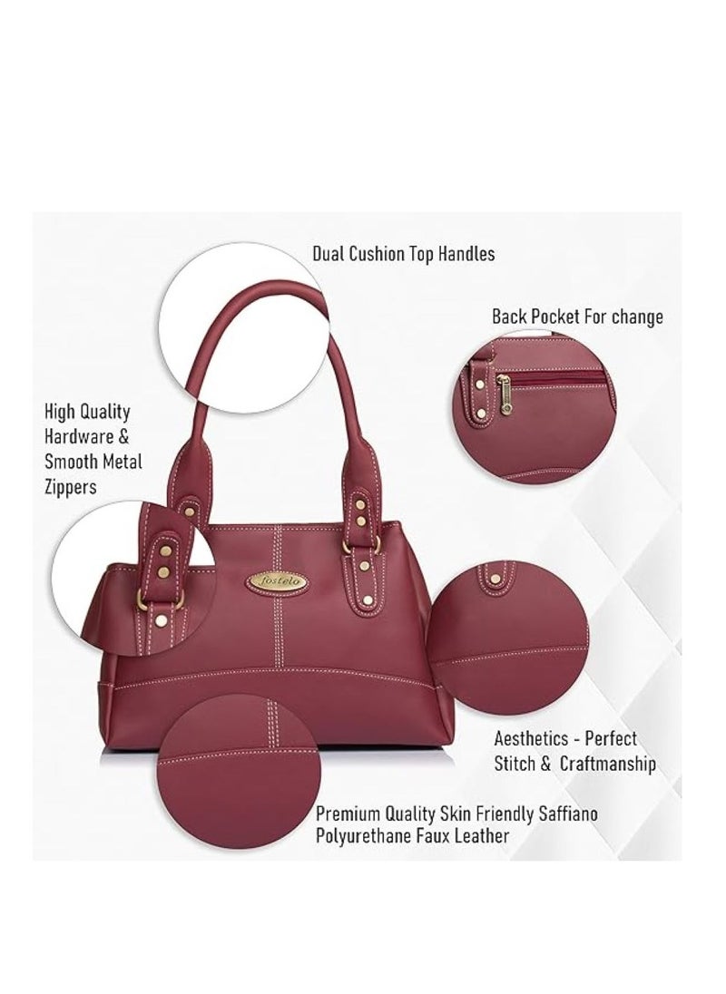Fostelo - Women's Catlin Handbag (Maroon) (FSB-1033) - Image 1