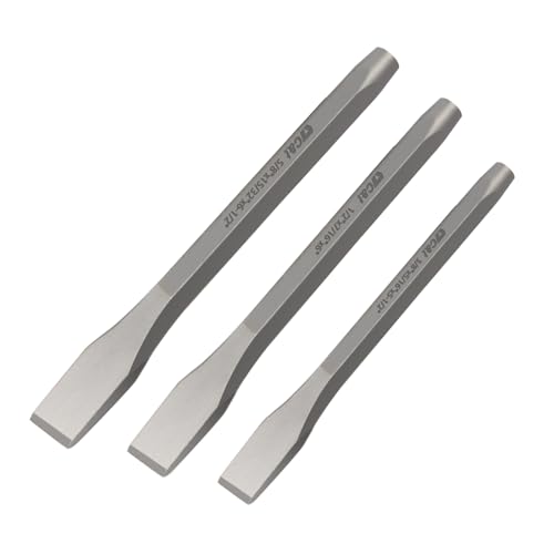 ct C&T 3-Piece Heavy Duty All Purpose Cold Chisels Kit, 3/8, 1/2, 5/8 in, for Carpentry, Metalwork, Woodwork & Masonry work - Image 1