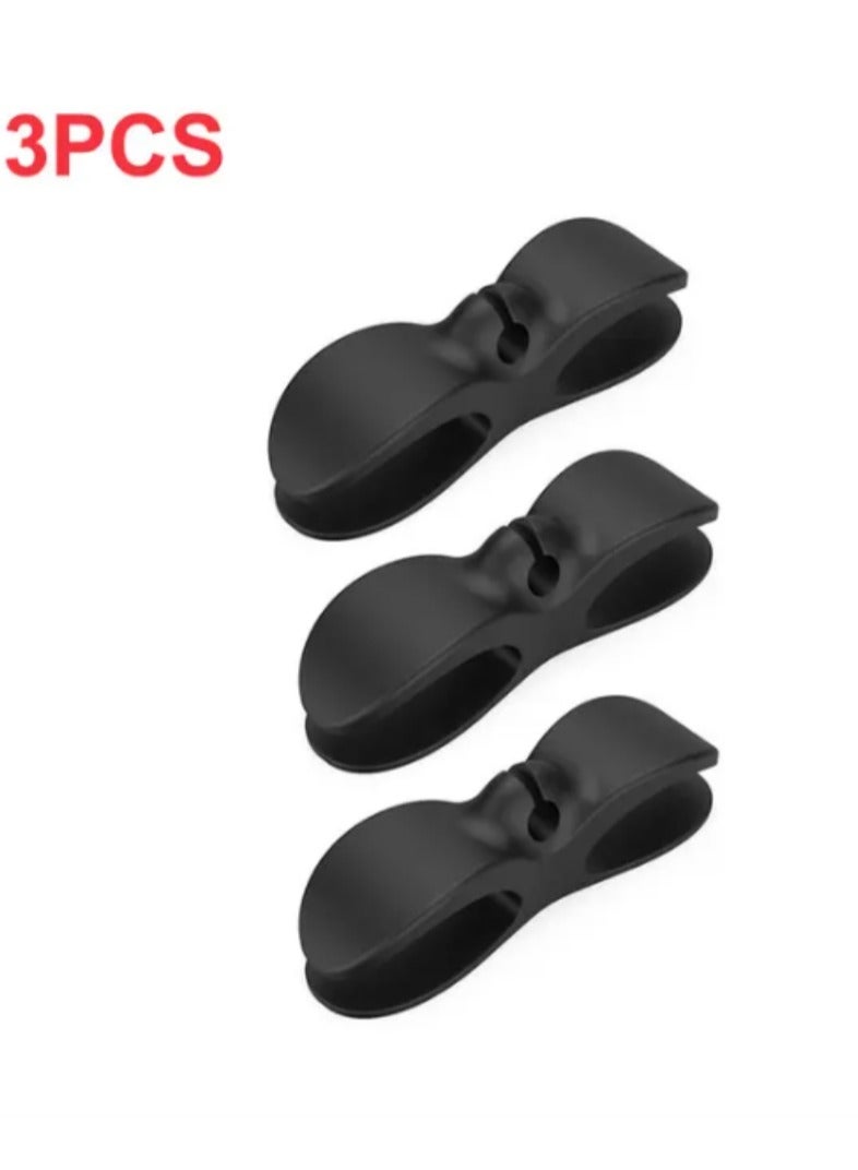 3 Pcs Adhesive Cable Clips,  Cable Cord Organizers Cable Storage Management Clip Cable Clamp Cable Holder Desk Wire Tie Fixer Cable Winder Drop for Home Office Kitchen Appliances  - Image 1