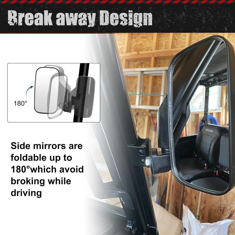 SUNPIE UTV Side View Mirrors for Polaris Ranger and Can-Am Models - Image 4
