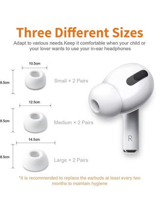 12 Pairs White Silicone Ear Tips for AirPods Pro & AirPods Pro 2 | Replacement Earbuds with Portable Storage Case - view 3