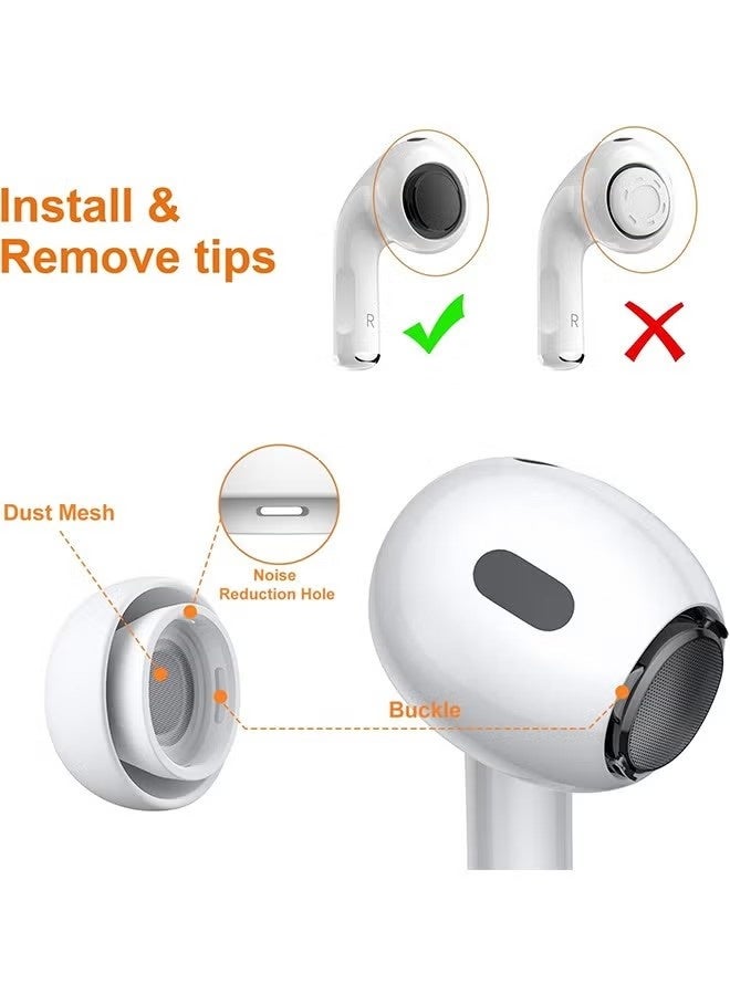 NH 12 Pairs White Silicone Ear Tips for AirPods Pro & AirPods Pro 2 | Replacement Earbuds with Portable Storage Case - Image 2