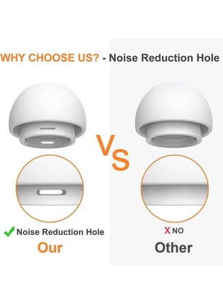 12 Pairs White Silicone Ear Tips for AirPods Pro & AirPods Pro 2 | Replacement Earbuds with Portable Storage Case - view 5