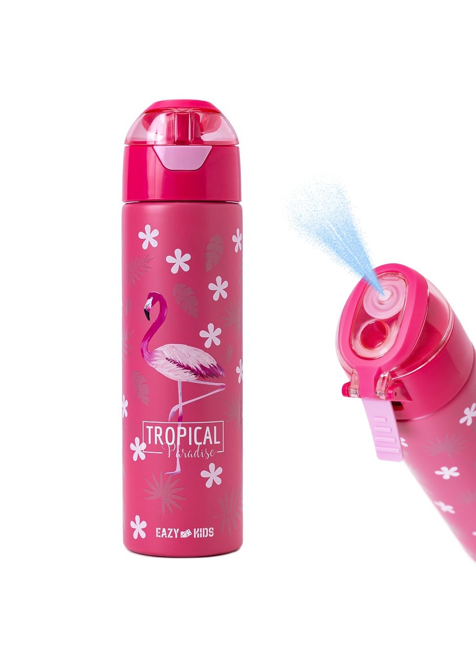 Double Wall Insulated Steel Water Bottle With Spray Tropical Pink, 640Ml 