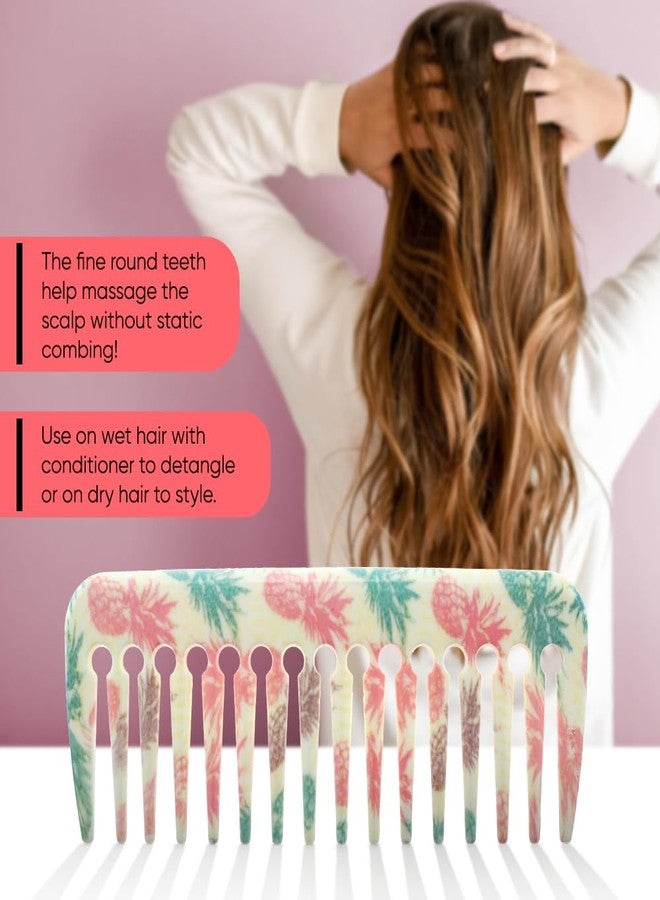 FOLELLO - Professional Detangling Wide Teeth Hair Comb for Women & Men - Ergonomic Rounded Corners Shampoo Comb for Curly and Wavy Hair - Comfortable & Lightweight Comb - Image 4