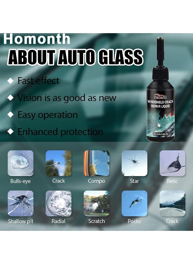 الشهر عدة إصلاح تشقق الزجاج الأمامي، ترقية 2025 لعدة إصلاح تشقق الزجاج الأمامي للسيارة، سائل إصلاح الزجاج للتشققات والرقائق، مجموعة إصلاح للصخور لإصلاح النوافذ والمرايا والزجاج، لجميع أنواع التشققات، أداة زجاج سيارة لإصلاح الرقائق - Image 4