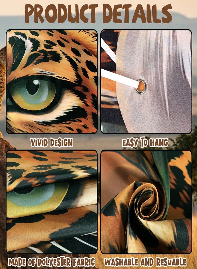Oitnlaughter Leopard Birthday Door Banner Cheetah Party Decorations Cheetah Print Door Cover Jungle Animal Hanging Banner Leopard Porch Sign for Birthday Safari Theme Wild Animals Party Baby Shower Supplies - Image 3
