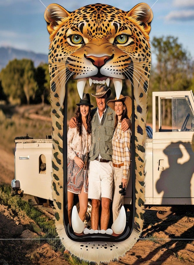 Oitnlaughter Leopard Birthday Door Banner Cheetah Party Decorations Cheetah Print Door Cover Jungle Animal Hanging Banner Leopard Porch Sign for Birthday Safari Theme Wild Animals Party Baby Shower Supplies - Image 5