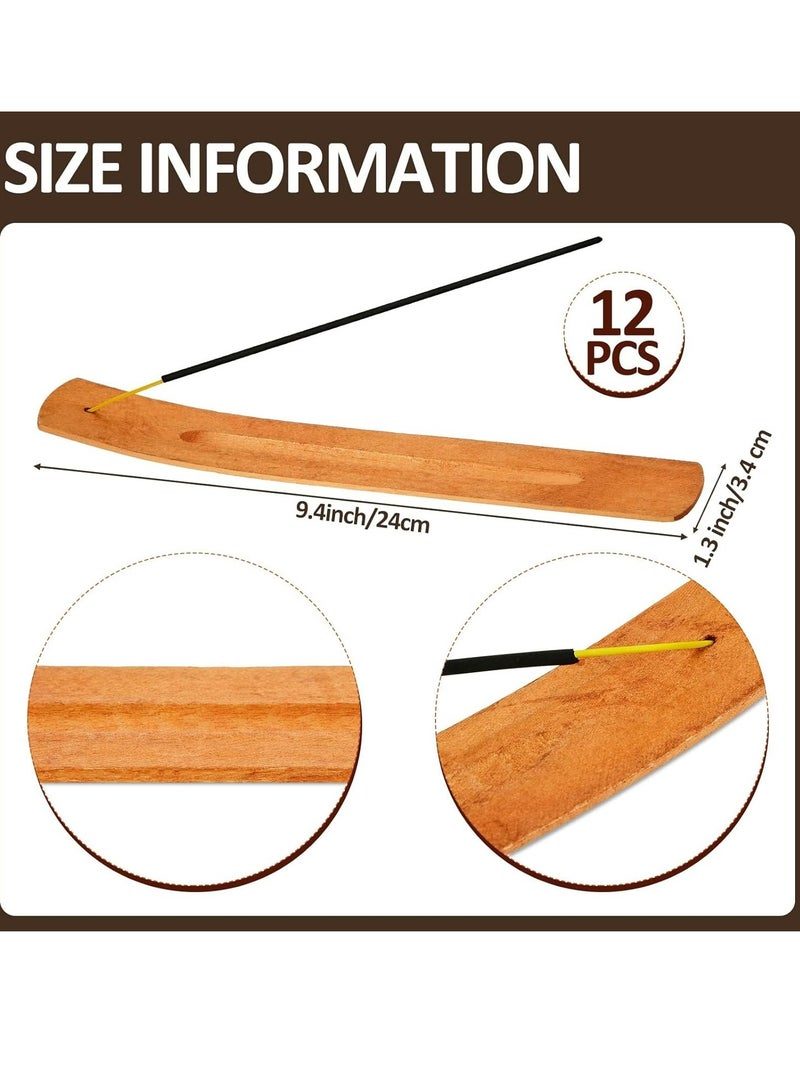 Oasisgalore 12 Pcs Wooden Incense Stick Holder fits Most Incense Sticks，Wooden Ash Catcher Incense Burner Holder for Sticks Home Yoga - Image 2