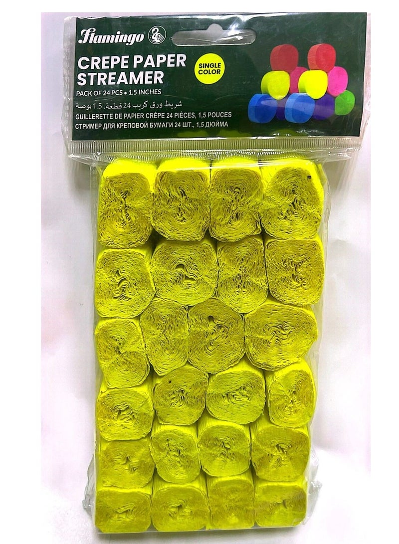 كريب ورق غاسل لون واحد 1.5 بوصة اللون الأصفر حزمة من 24 - Image 1