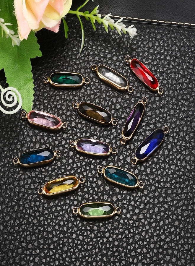 PATIKIL Birthstone Connector Link, 10Pcs Diamond Clear Charm Links, Round Glass Jewelry Findings Crystal Bead Link for Drop Dangle Pendants Necklace Bracelet Earring, Green - Image 5