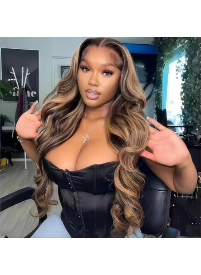 ISEE Wear and Go Glueless Wig HD Lace Front Wigs Human Hair Body Wave Wigs for Black Women 427 Honey Blonde Ombre Highlight Glueless Wigs Human Hair Pre Plucked 20 Inch180 Density - Image 1
