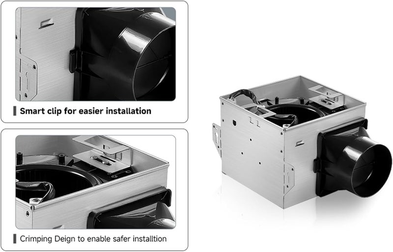 Tech Drive Bathroom Exhaust Fan 80 CFM, 0.8 Sone, 4-Inch Duct,No Attic Access Needed,Super Quiet Ventilation Fan, Easy to Install Ceiling Mounted, White, ETL Certified - Image 4