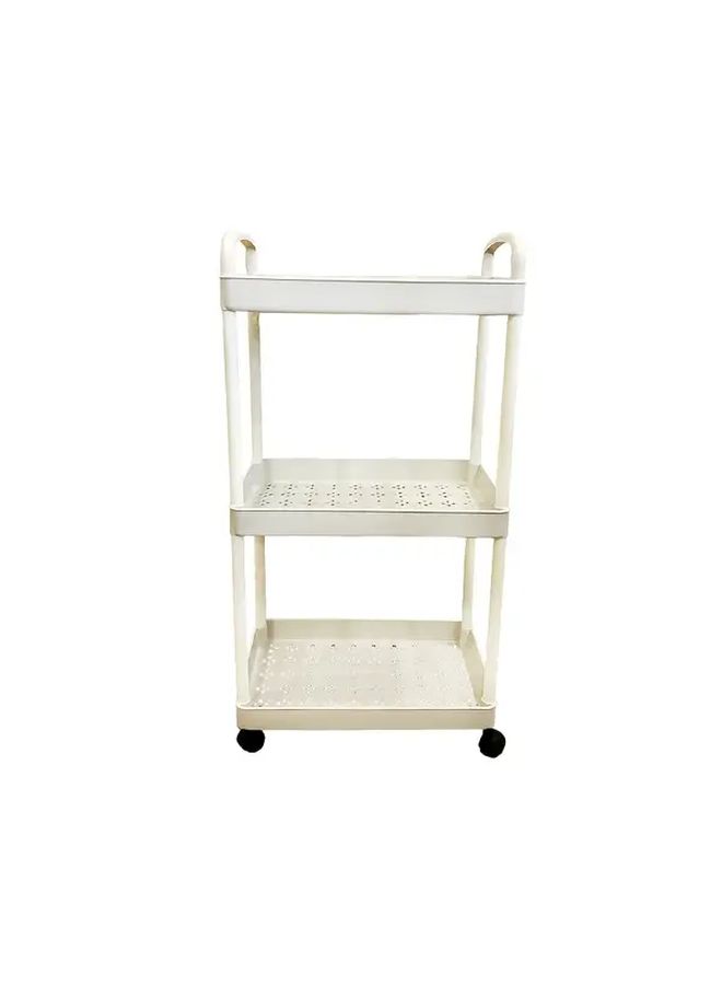 Rolling Hollow Storage Rack Bathroom Cart with Multi Tiered Organization for Narrow Spaces White Easy Assembly - Image 3