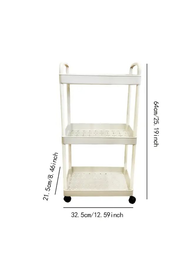 Rolling Hollow Storage Rack Bathroom Cart with Multi Tiered Organization for Narrow Spaces White Easy Assembly - Image 4