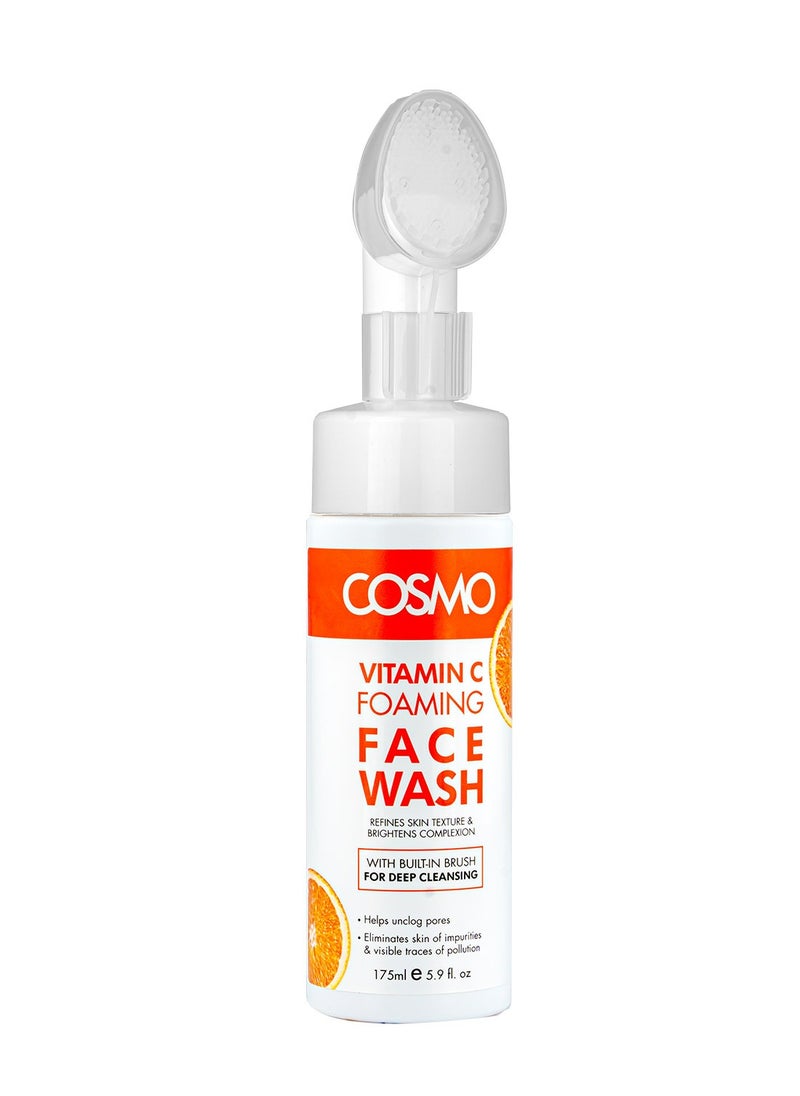 COSMO - Vitamin C Foaming Face Wash With Built In Brush For Deep Cleansing 175 Ml - Image 1