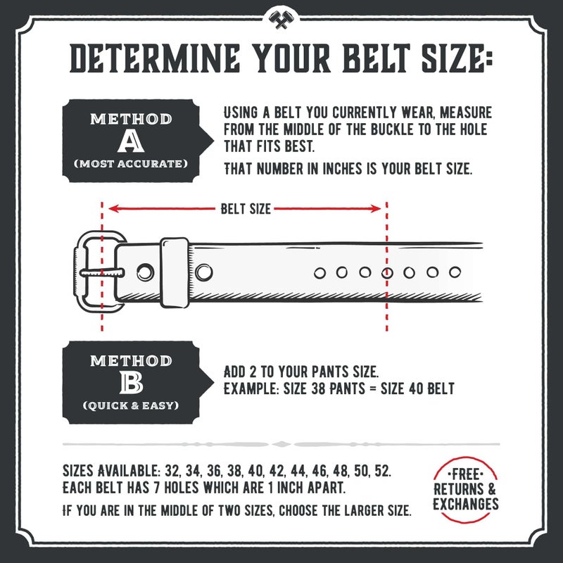 Main Street Forge American Made Mens Belts for Jeans | Leather Belts for Men | Brown Belt Men Size 38 - Image 5