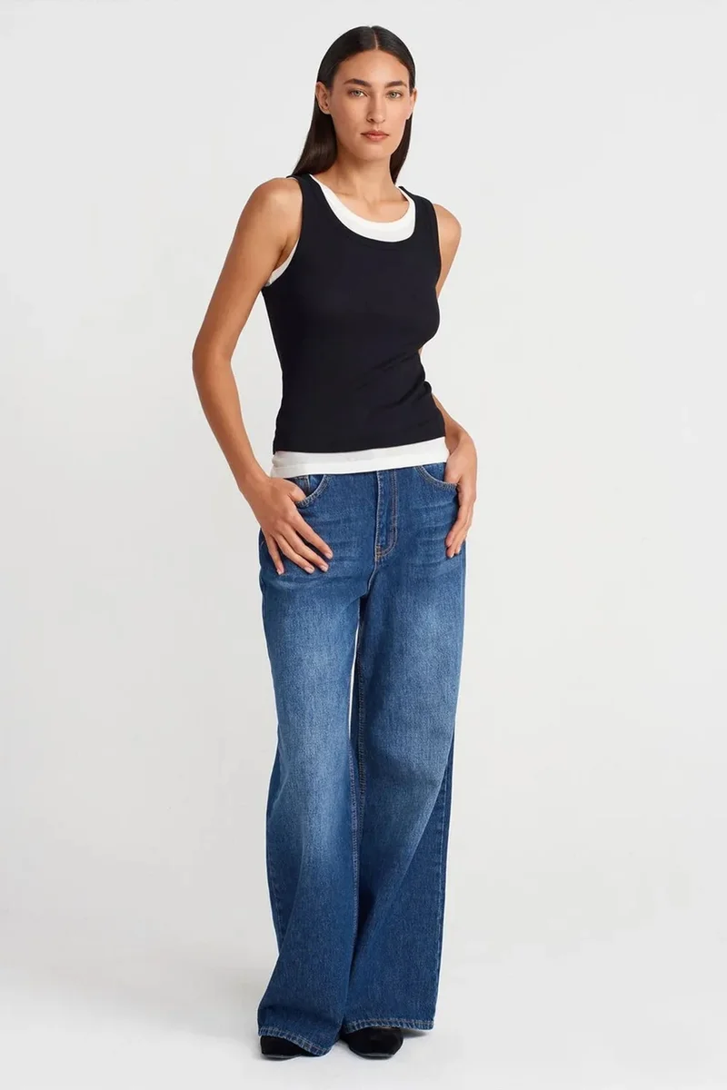 Dilvin Multicolor DILVIN Ribbed Cotton Sleeveless Cami Blouse for Women | Best Price UAE