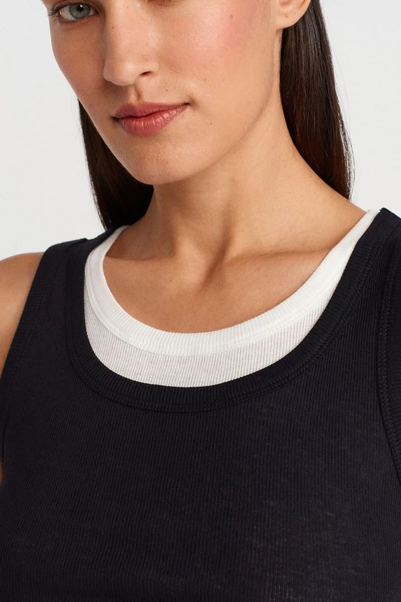Dilvin Multicolor DILVIN Ribbed Cotton Sleeveless Cami Blouse for Women | Best Price UAE