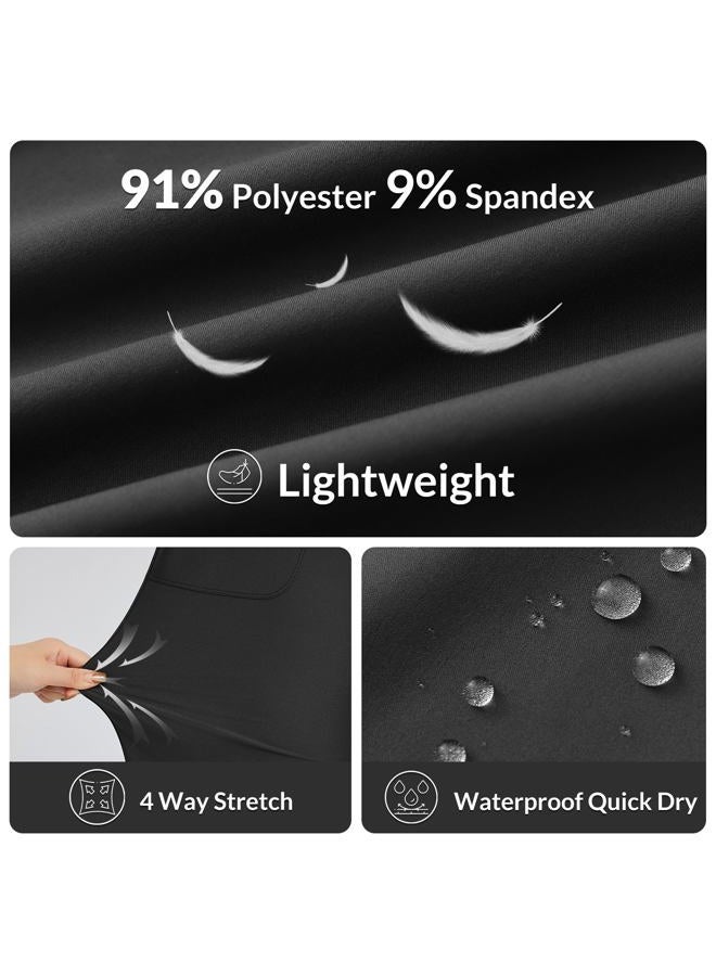BALEAF Women's Hiking Pants Capri Wide Leg Lightweight Pants Plus Size UPF50+ Quick Dry Casual Sweatpants Walking Black 3XL - Image 4