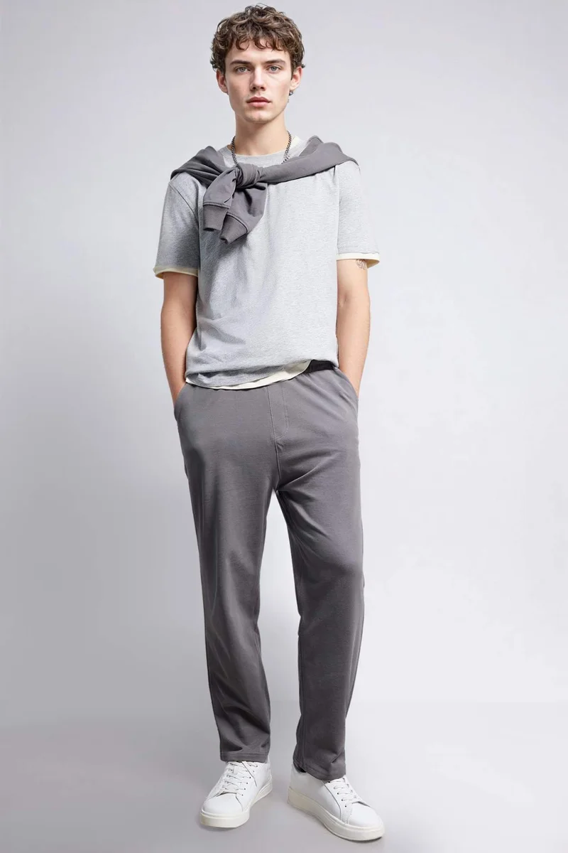 ديفاكتو 100% Cotton Regular Fit Crew Neck Basic T-Shirt