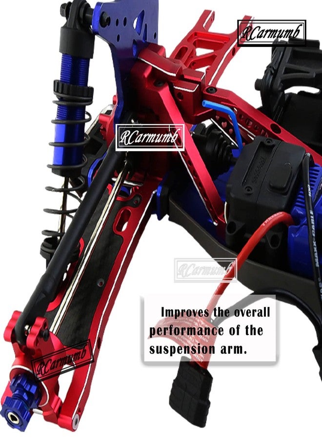 Rcarmumb Rear Chassis Brace Upgrades Part for 1/8 Sledge 4WD #95076-4, 3pcs Aluminum Alloy Rear Chassis Brace Hops up for Sledge Monster Truck RC Car #95076-4,Replace #9521, Red - Image 3