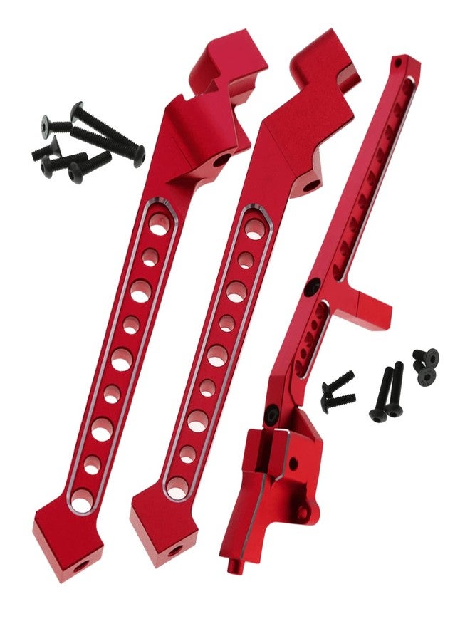 Rcarmumb Rear Chassis Brace Upgrades Part for 1/8 Sledge 4WD #95076-4, 3pcs Aluminum Alloy Rear Chassis Brace Hops up for Sledge Monster Truck RC Car #95076-4,Replace #9521, Red - Image 1